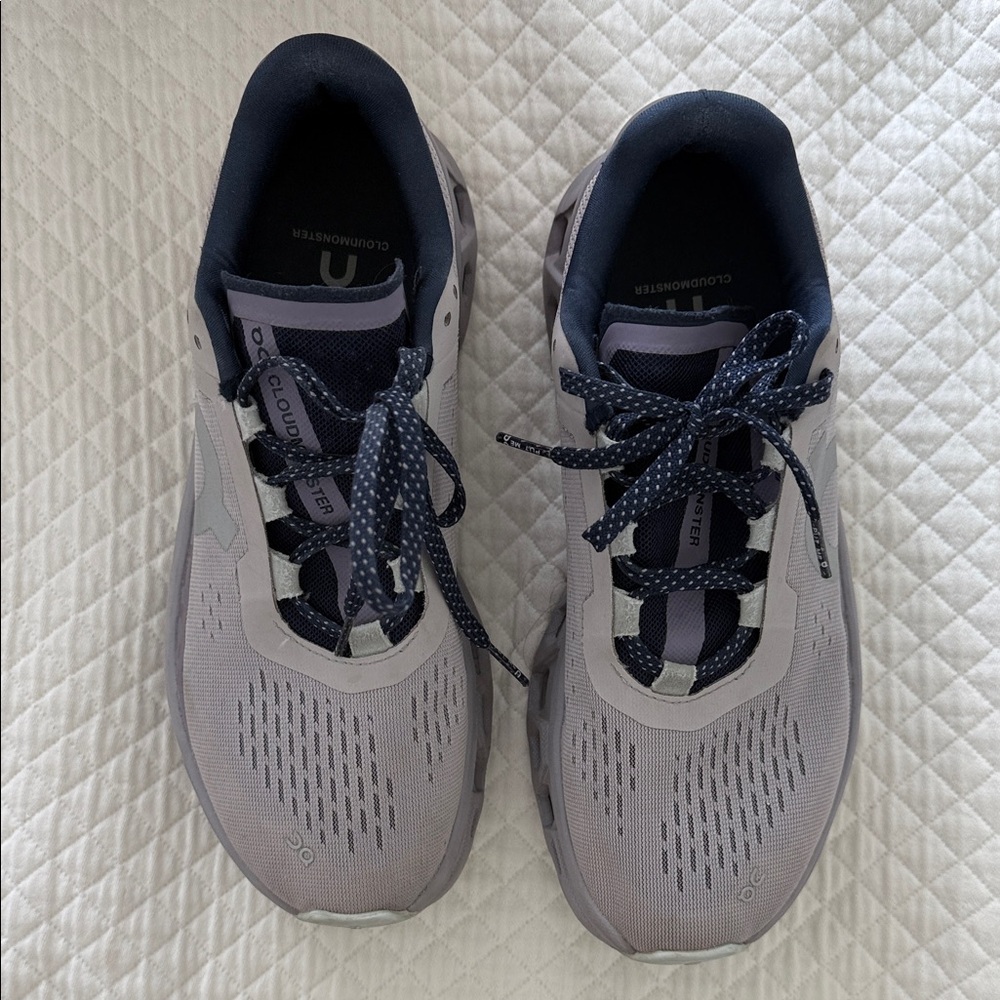 On Cloudmonster Lilac/Purple Running Sneakers